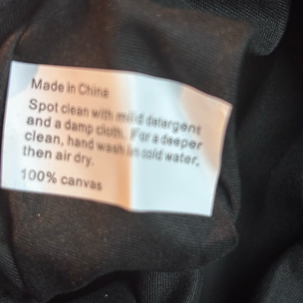 Cleobella Black Canvas Tote Bag with Vegan Leather Trim NWOT - Picture 8 of 9